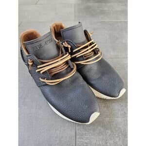 Esseutesse Leather Fringe Sneaker Black Women’s Size 39 EUR 9 US Made In Italy